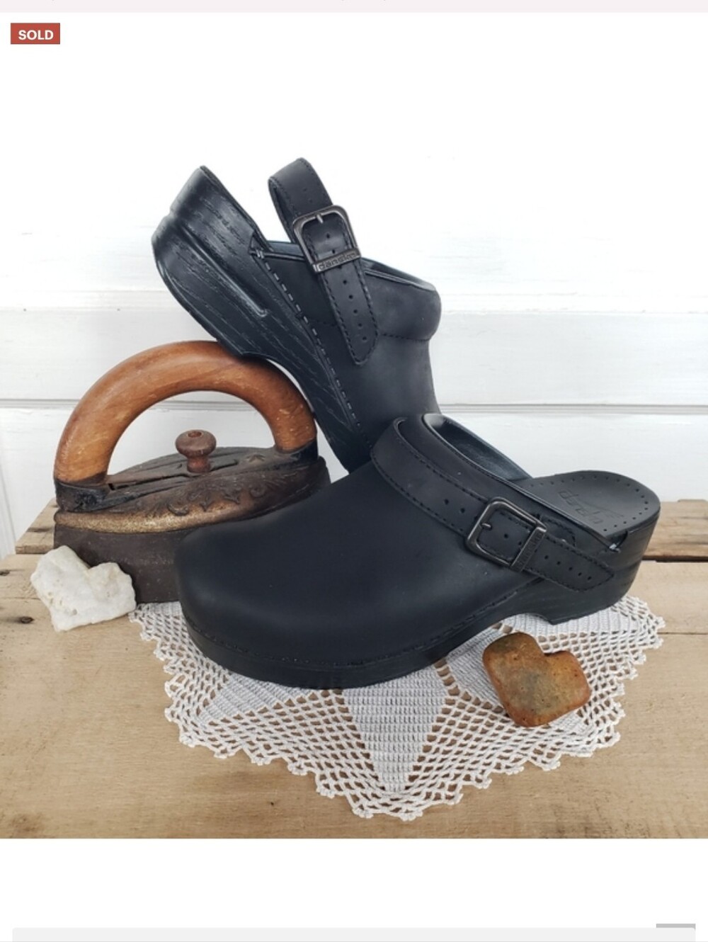 Black Dansko Ingrid Pro Clogs Slingack Swivel Strap Size 39